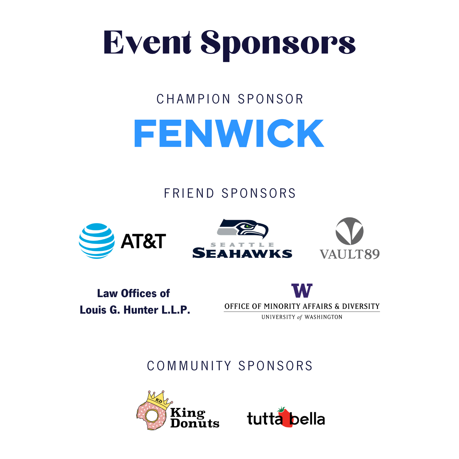 A special thank you to our event sponsors.